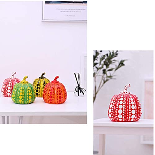 Lgykumeg Yayoi Kusama Pumpkin Sculpture Statue Ornament Botanical Garden Decoration Artists Modern Sculpture Dot Art Home Decor Accessories Office Wedding,Red #TOP3
