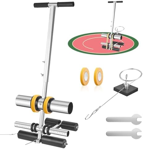 Julymoda Court Line Tape Machine, Hand Pushed Basketball Court Line Striping Machine, Field Line Striping Marking Machine, Floor Paint Tape Applicator for Parking Lots, Driveway, Playground