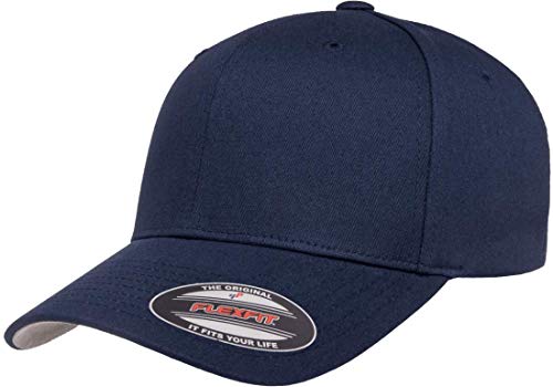 Flexfit Unisex Adult Cotton Twill Fitted Cap Hat, Navy, Large-X-Large US