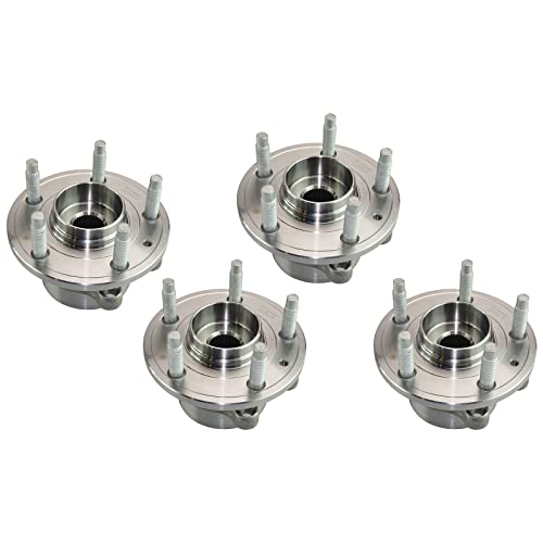 Image of TRQ Front and Rear Wheel Bearing & Hub Assembly Set 4 Piece for 2011-2012 Ford Explorer 2013-2019 Explorer Police Package Steel Wheels 2013-2019 Police Interceptor Utility