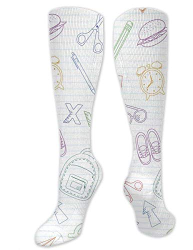 Preisvergleich Produktbild shizh Umriss Schultaschen und Schreibwaren Zufällige Baumwolle Kniestrümpfe Lange Schlauchstrümpfe für Sportgymnastik Yoga Wandern Radfahren