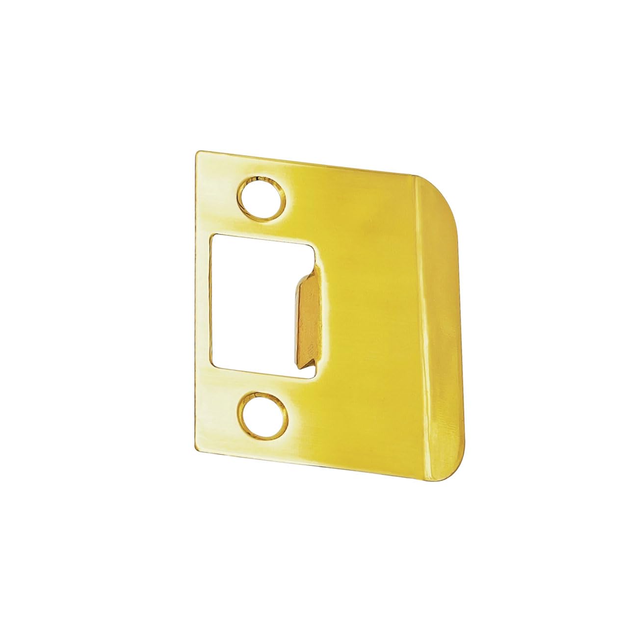 QCAA Solid Brass Extended Lip Strike, 2''X2-1/4, Polish Brass, 1 Pack, Made in Taiwan