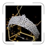 Aoligrace Sparkling Cubic Zirconia Wedding Tiaras and Crowns for Bridal Prom Headpiece Quinceanera Sweet 16 Hair Accessories