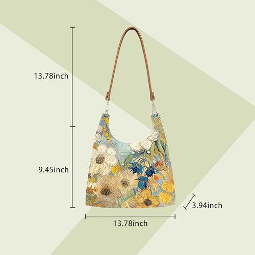 Hobo Shoulder Tote Bag Canvas Tote Handbags Bucket Bag Purses for Women Trendy Shoulder Bag Canvas Handbag3