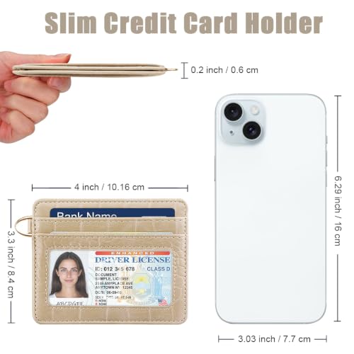 Image of Slim Credit Card Holder Crocodile Wallet Women Thin Wallets