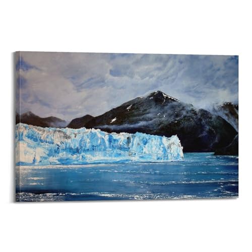 Poster paysage glacier pastel WIZIGM une deco esthetique 40x60cm pour salon zen et cosy