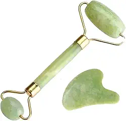 Rolos Rolinho Massageador Pedra Jade Rosto Facial Anti Rugas Cor:Verde