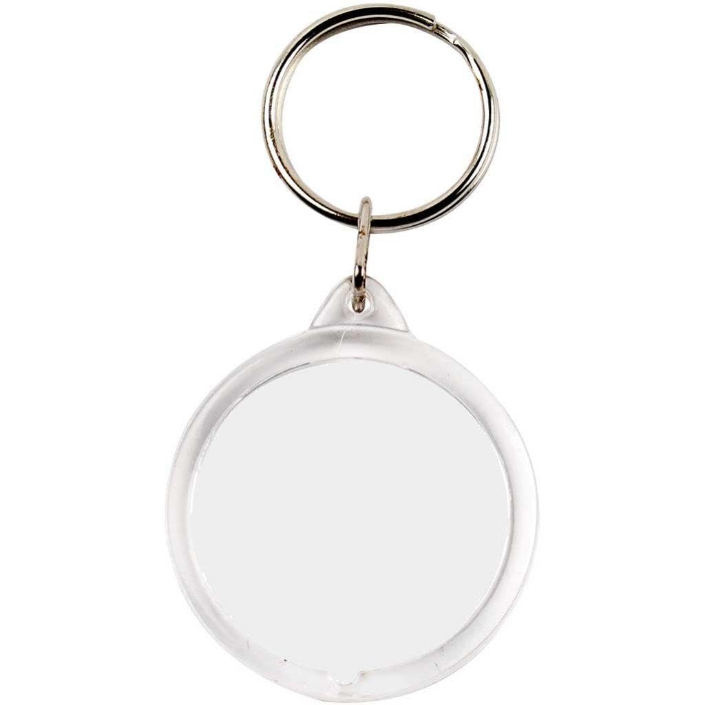 Key rings, D: 40 mm, Round, 25pcs