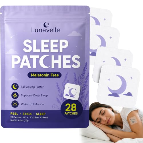 Logchci Lunavelle Sleep Patches Without Melatonin Natural Plant Based Quick-Acting & Long-Lasting (1 Bag 28 Patches)