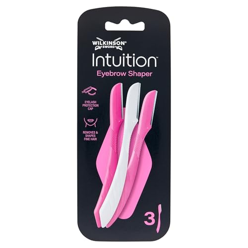 Wilkinson Sword Intuition Perfect Finish Eyebrow Shaper, Gesichtshaarentferner, Augenbrauenformer f&uuml;r die allt&auml;gliche Pflege, 3 Beauty-Tools