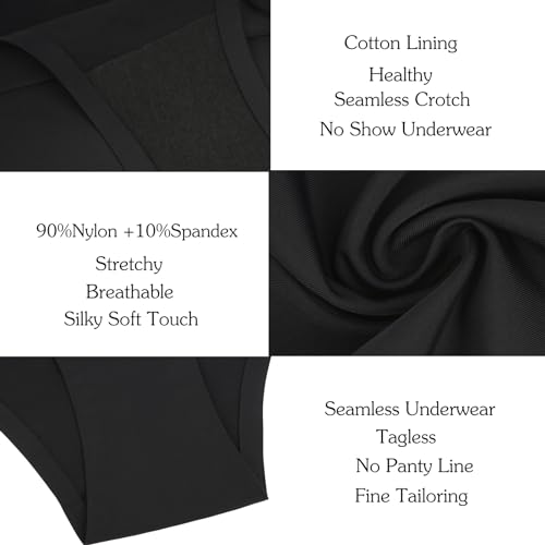 Image of OJCNBV Seamless Underwear for Women No Show Panties Invisibles Briefs Soft Stretch Bikini Underwears 6 Pack