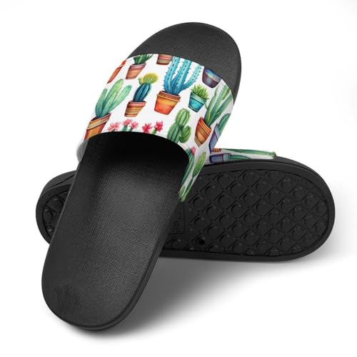 Cactus Pattern House Sandals Non-Slip Bathroom Slippers Beach Summer Shoes for Men Women4