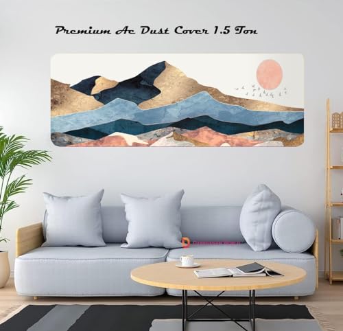Image of DARSHANAM WORLD Beatiful Designer Ac Cover / / Cutest Printed Air Conditioning Dust Cover For Indoor & All Type AC Split Covers / / Colorfull Folding Designer Ac Cover (Mountain Printed 1.5 Ton)