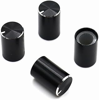 ezqnirk 10PCS 10 * 15mm Aluminum Alloy knob Cap 10mm*15mmÂ Inner Hole 6MM Amplifier Audio Volume Potentiometer DIY knob,Black