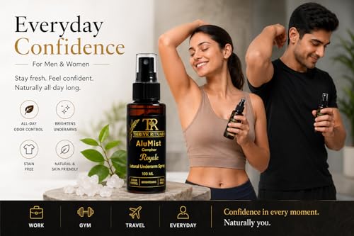 Image of AluMist Royale Underarm Spray, Natural Alum Deodorant for Men & Women, Long-Lasting Odour Protection, Helps Brighten Underarms, Alcohol-Free Formula, Daily Freshness, 100 ml