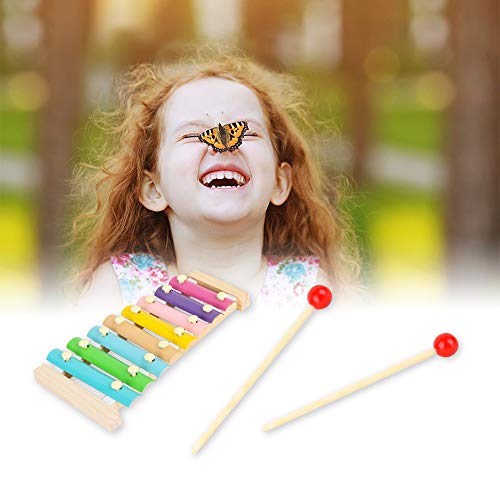 Geen slabbetje, xylofoon voor kinderen, muziekinstrument, met kinderbeveiliging, regenboogkleuren, speelgoed van hout… - Image 5