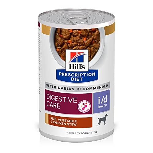 Hill's Prescription Diet i/d Low Fat Digestive Care Wet Dog Food, Rice, Vegetable, & Chicken Stew,...
