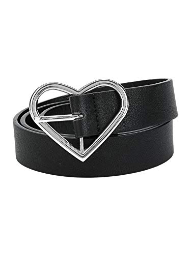 Heart Shaped Buckle Belt For Women Leather Designer Black Belts