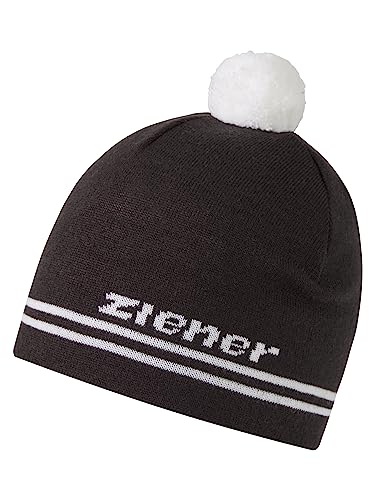 Ziener Unisex IMHAN Bommel-Mütze/warm, gestrickt, gefüttert, Black.White, Usex