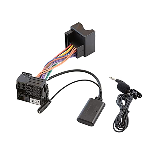 KACEPAR Bluetooth-Compatible Audio AUX Cable Adapter with Microphone, 12-pin aux Cable Big Plug Adapter with Microphone, Compatible with Mercedes A-W169, B-W245 C-W203, CLK-W209, M-W164