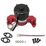 DEMOTOR PERFORMANCE Aluminum High Flow Electric Water Pump 12V for SBC 350 Chevy Red