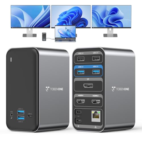 Thunderbolt 4 Docking Station Dual Monitor: TobenONE Laptop Docking Station with 2 HDMIDP Guide
