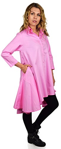 Dare2BStylish Hi Low Button Down A Line Swing Dress Shirt Top Reg and Plus Sizes3