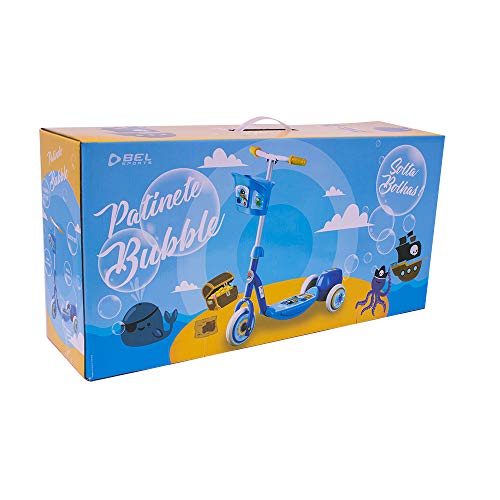 Patinete Bubble Solta Bolhas de Sabão Bel Fix Azul