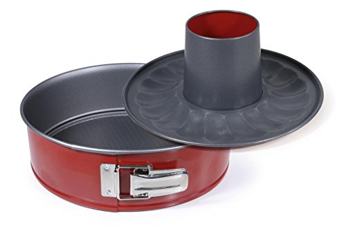Imf - Molde Desmontable Fondo Savarin 24X7 Cm En Oferta Imf Molde Desmontable, Acero, Rojo, Diámetro 24 Cm