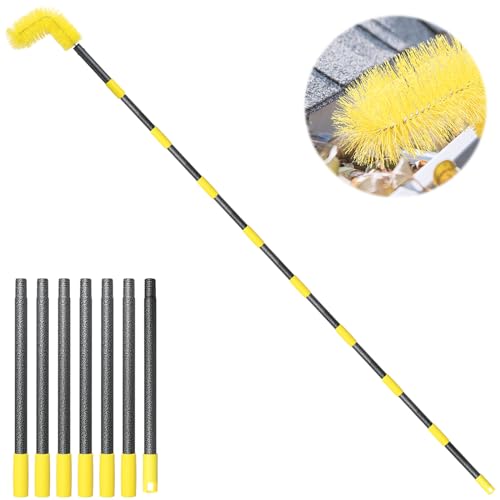Gutter Cleaning Tools, 8 ft Gutter Cleaning Tools from The Ground, Gutter Guard Cleaning Brush for Cleaning Leaves and Debris from The Ground, Easy Remove Leaves and Debris