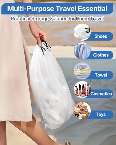 Teskyer Transparent Shoe Bags for Travel, 15.7\" x 11.8\" Waterproof Portable Travel Shoe Storage Bags for Packing - Travel Essentials for Men & Women, 6 PCS - Thumbnail 5