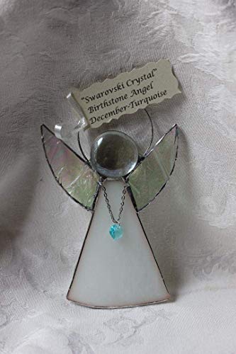 December Stained Glass Birthstone Angel