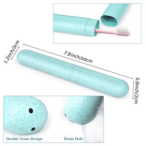 hooqict 4 pack travel toothbrush case portable travel toothbrush holder plastic toothbrush container protector cover for traveling camping home school business