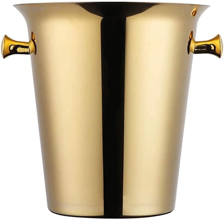 Ice Bucket,Ice Bucket with Lid and Ice Tongs,Ice Bucket, with Handle Tongs High Capacity Beer Champagne Cooler Thickening Stainless Steel