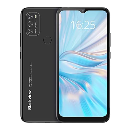 Blackview Cell Phone Unlocked Android 11 A70, 6.5in HD+ Waterdrop Screen, 5380mAh Massive Battery, Smartphone with Octa Core 3GB 32GB, 13MP+5MP, Dual SIM 4G, Face Unlock&Fingerprint(Black)