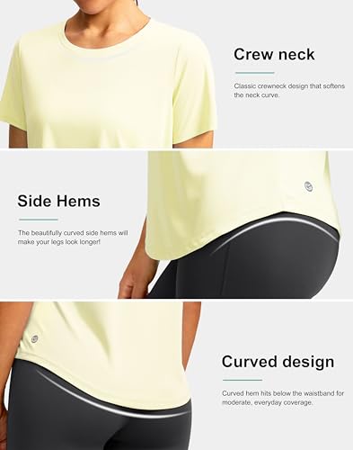 Image of Women's Short Sleeve Workout Shirts UPF 50+ Sun Protection T-Shirts Quick Dry Breathable Gym Running Hiking Tops for Women