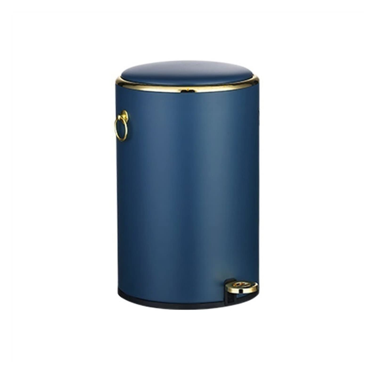 Sdydsge Blu Bin， Round With Lid Trash Can Foot-Operated Household Liviroom Bedroom Kitchen Modernmalist Stainless Steel Garbage Office Trash/Blu/8L