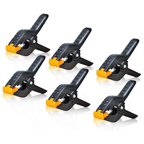 Slow Dolphin Heavy Duty Spring Clamps Clip 4.5 Inch for Muslin/Paper Photo Studio Backdrops Background-6 Pack(Yellow & Black) Cover