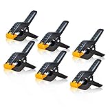 Slow Dolphin Heavy Duty Spring Clamps Clip 4.5 Inch for Muslin/Paper Photo Studio Backdrops Background-6 Pack（Yellow & Black）