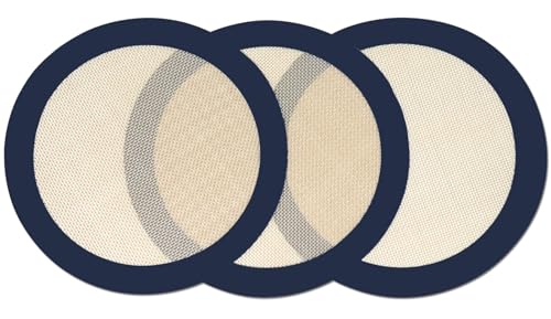 Eolilim 3PC Round Silicone Baking Mats, 8 inch Silicone Mats for Baking Easy to Clean, Reusable Baking Mats for Cake Pan