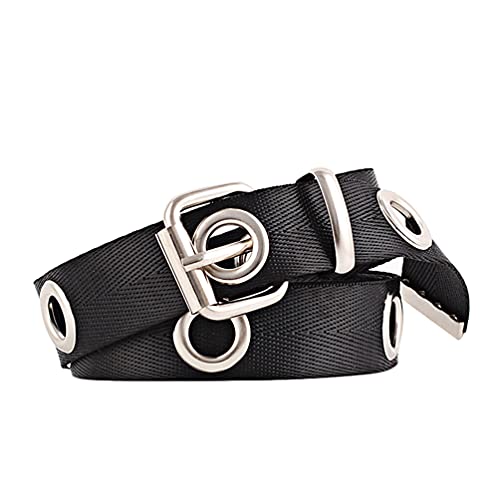 Canvas Elastic Fabric Woven Stretch Braided Belts Casual Webbed Vintage Belt with Leather Buckle for Jeans Dresses