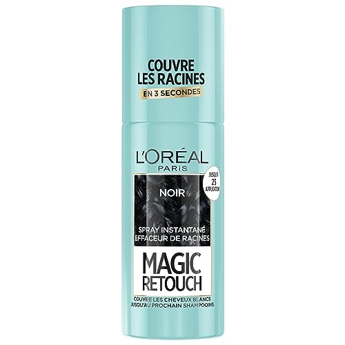 L’ORÉAL PARIS - Spray Instantané Correcteur de Racines & Cheveux Blancs - Hommes & Femmes - Magic Retouch - Noir - 75ml