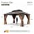 Aoxun 12’x16’ Hardtop Gazebo, Permanent Metal Pavilion with Galvanized Steel Double Roof, Outdoor Pergola with Nettings and Curtains for Lawn, Garden, Patio (Brown)