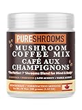 Perfect 7 Mushroom Coffee – Made in Ontario, CA | Organic Fruiting Body – Lion’s Mane, Reishi, Cordyceps, Chaga, Turkey Tail | Low-Acid Premium Colombian Arabica – Instant, Medium Roast – 50 Servings