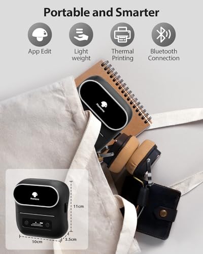 Image of Phomemo Label Maker,M220 Label Printer, Bluetooth Label Maker Machine | 3 Inch with 7900+ Icons,1900+ Templates,550+ Fonts,for Kids School Items,Small Business,Large Sticker