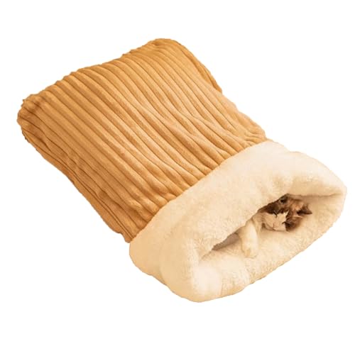 猫 ハウス ペット ふとん ペットハウス 寝袋 ペット用品 キャットハウス ペット布団 クッション マット 柔か 防寒対策 裏ボア 筒型 小動物用 小型犬 秋冬 半密閉型猫寝袋 暖かい 洗える 8kg未満推奨