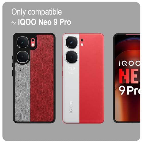 Image of KAPAVER Hybrid Back Cover Case Compatible with iQOO Neo 9 Pro 5G (PC+TPU) (Stripe Cub Black)