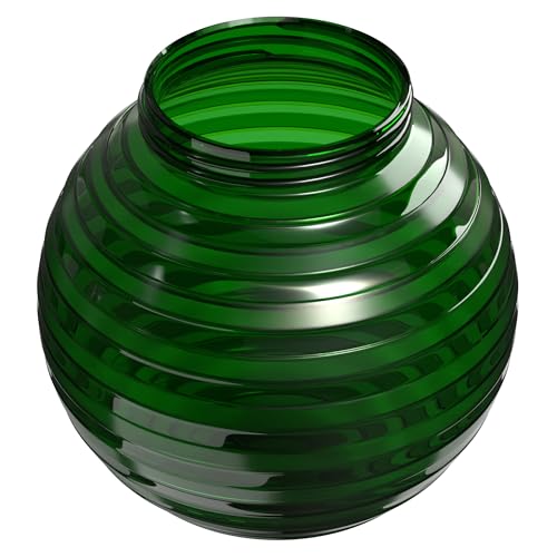 Image of KASTLITE 6 inch Striped Green Acrylic Globe, Screw-In Colored Replacement Lens