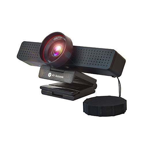 v AV Access 1080P Webcam, HD Web Camera with Microphone & Privacy Cover, Large Lens and Sensor, USB Computer Camera, Plug and Play, for Zoom/Skype/Teams/OBS, Conferencing and Video Calling