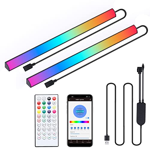 Logtronik Smart LED Lampe Ecran PC, Barre Lumineuse RGB sous Moniteur, Barre LED Gaming avec Télécommande, Port USB, Couleur Variable et Vitesse Réglable, Lampe de Salle Gaming pour PC
